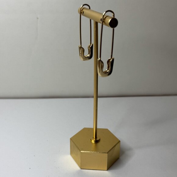 Jewelry - Gold Safety Pin Earrings Surgical Steel NWT